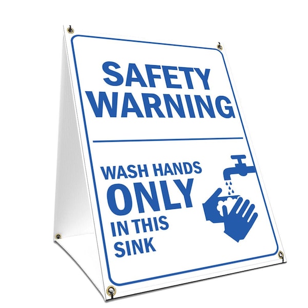 OSHA Notice Sign, Safety Warning, 18in X 24in A-frame Heavy Duty, 24" W, 18" L, Safety Warning
